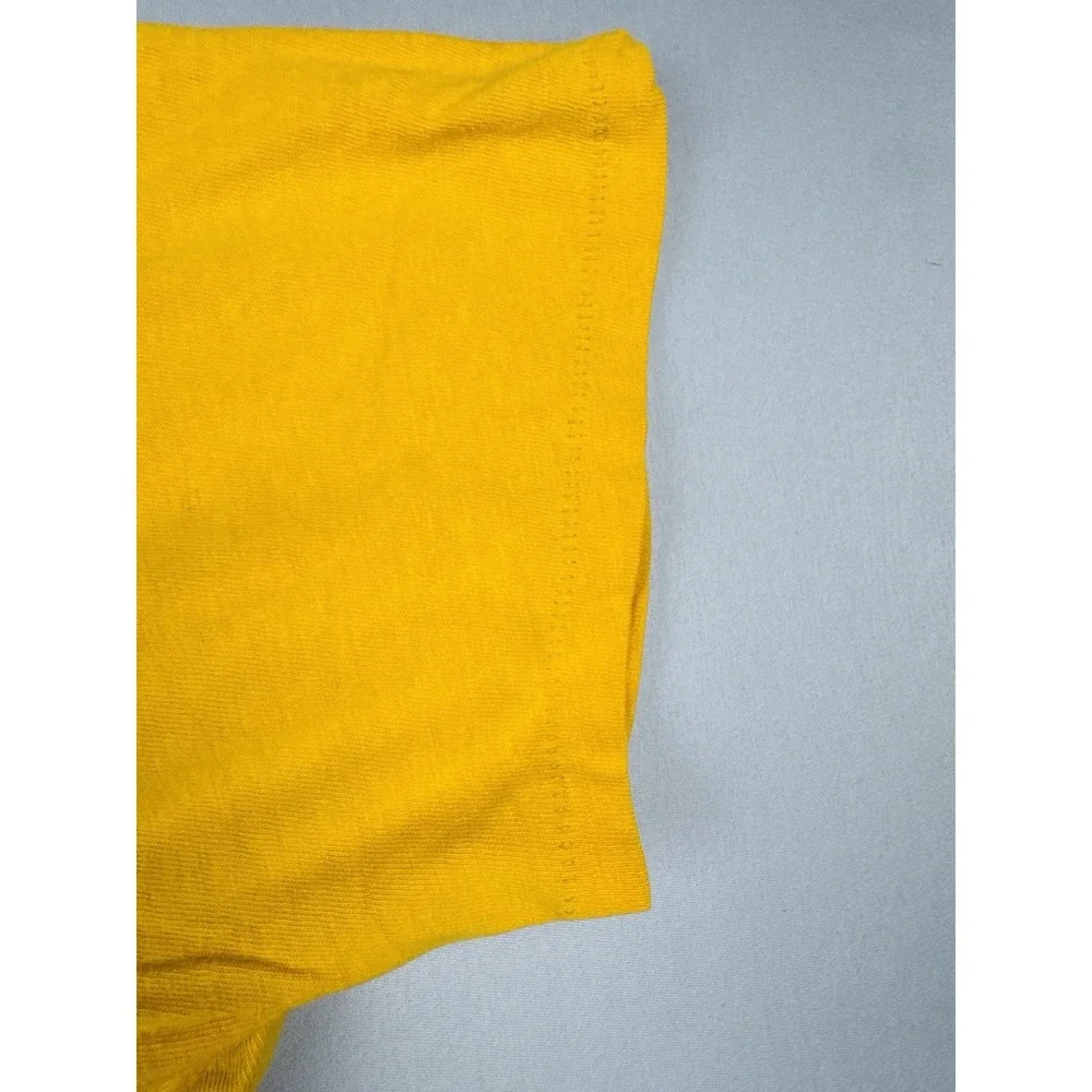 Vintage 80s Nike Logo T-Shirt Yellow Single Stitch Made in USA Size S